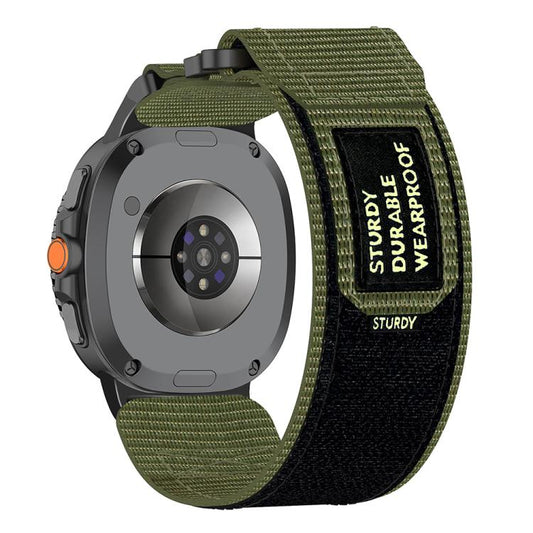 For Samsung Galaxy Watch8 / Watch8 Classic Two Sections Nylon Hook And Loop Fastener Watch Band(Green) - Watch Bands by buy2fix | Online Shopping UK | buy2fix