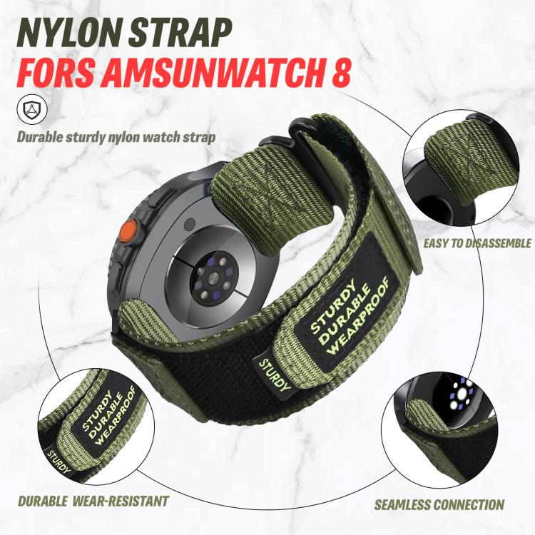 For Samsung Galaxy Watch8 / Watch8 Classic Two Sections Nylon Hook And Loop Fastener Watch Band(Black) - Watch Bands by buy2fix | Online Shopping UK | buy2fix
