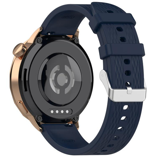 For OnePlus Watch 3 43mm Rhombic Texture Groove Silicone Watch Band(Ink Blue) - Watch Bands by buy2fix | Online Shopping UK | buy2fix