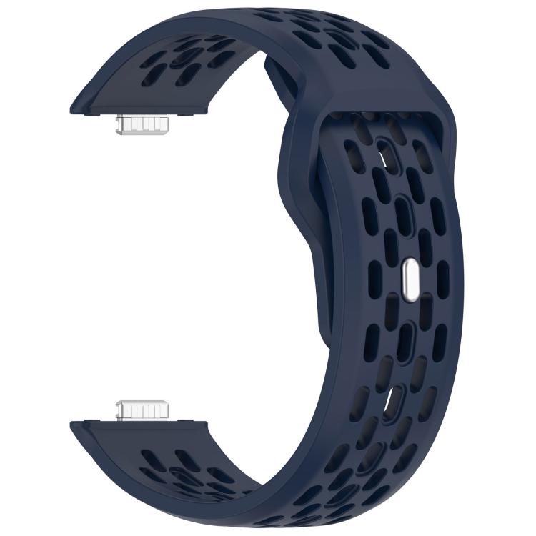 For Huawei Watch Fit4 / Fit4 Pro / Fit3 Mesh Silver Reverse Steel Buckle Silicone Watch Band(Midnight Blue) - Watch Bands by buy2fix | Online Shopping UK | buy2fix