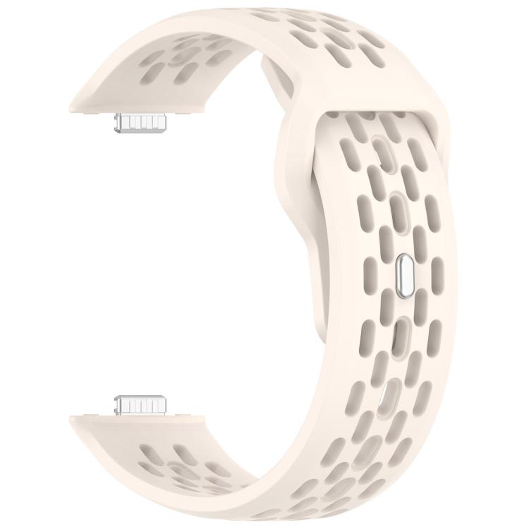 For Huawei Watch Fit4 / Fit4 Pro / Fit3 Mesh Silver Reverse Steel Buckle Silicone Watch Band(Starlight) - Watch Bands by buy2fix | Online Shopping UK | buy2fix