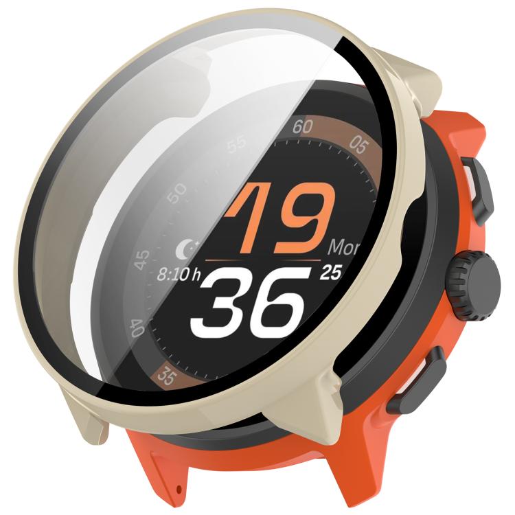 For Suunto Run Tempered Film Integrated PC Watch Protective Cover(Ivory White) - by buy2fix | Online Shopping UK | buy2fix