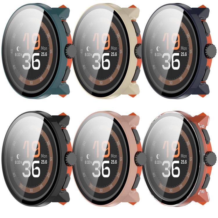 For Suunto Run Tempered Film Integrated PC Watch Protective Cover(Pink) - by buy2fix | Online Shopping UK | buy2fix