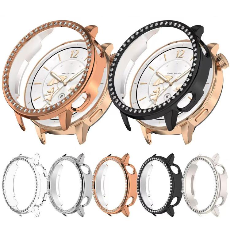For OnePlus Watch 3 43mm Single Row Diamond Half Coverage Hollow PC Watch Protective Cover(Transparency) - Watch Case by buy2fix | Online Shopping UK | buy2fix