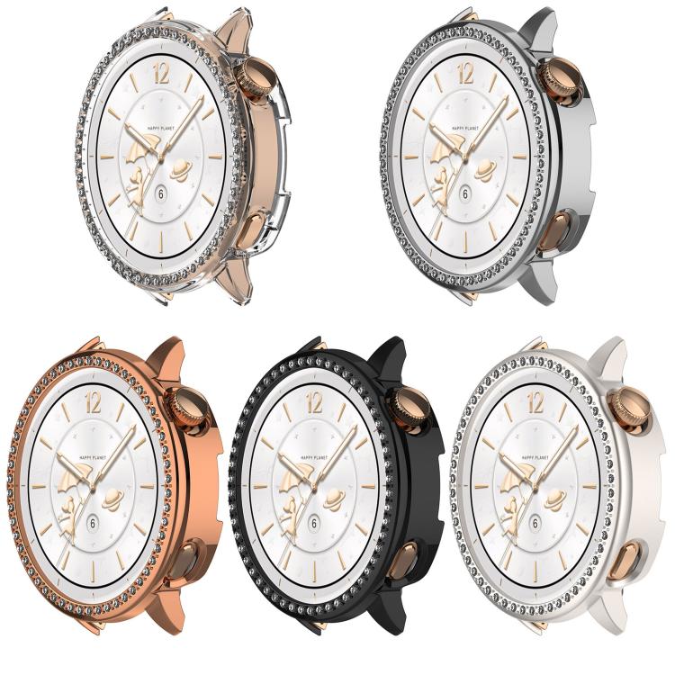 For OnePlus Watch 3 43mm Single Row Diamond Half Coverage Hollow PC Watch Protective Cover(Glossy Starlight Color) - Watch Case by buy2fix | Online Shopping UK | buy2fix