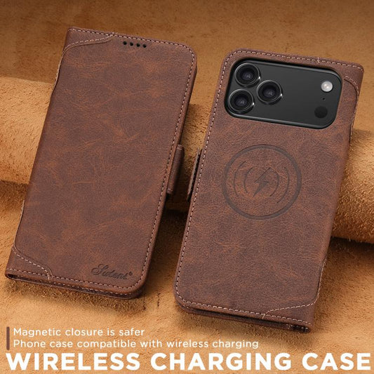 For iPhone 17 Pro Max SUTENI J07 Multifunctional Horizontal Flip Magsafe Leather Phone Case(Brown) - iPhone 17 Pro Max Cases by Suteni | Online Shopping UK | buy2fix