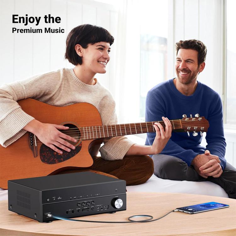 JUNSUNMAY 6.35mm Female to 3.5mm TRS Male Stereo Audio Cable Guitar Cord, Length:1.8m - Aux Cable by JUNSUNMAY | Online Shopping UK | buy2fix