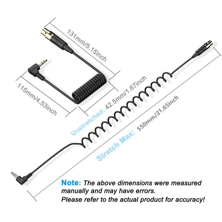 JUNSUNMAY 3.5mm Stereo Male to 3 Pin XLR Female Mixer Spring Extension Adapter Cable, Length: 0.5m - Microphone Audio Cable & Connector by JUNSUNMAY | Online Shopping UK | buy2fix