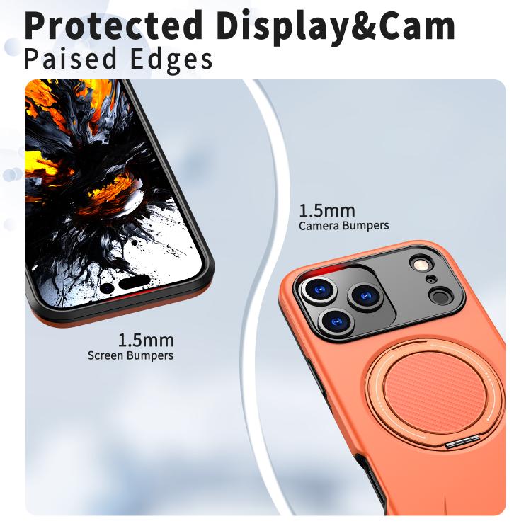 For iPhone 17 Pro Max Kalebol Magnetic MagSafe Rotation Holder PC Phone Case(Orange) - iPhone 17 Pro Max Cases by Kalebol | Online Shopping UK | buy2fix