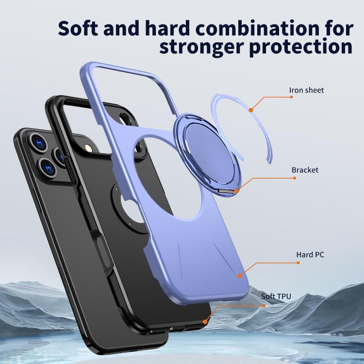 For iPhone 17 Pro Max Kalebol Magnetic MagSafe Rotation Holder PC Phone Case(Lilac) - iPhone 17 Pro Max Cases by Kalebol | Online Shopping UK | buy2fix