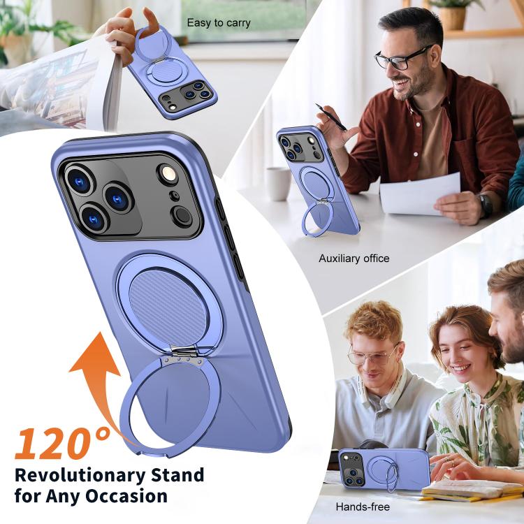 For iPhone 17 Pro Max Kalebol Magnetic MagSafe Rotation Holder PC Phone Case(Lilac) - iPhone 17 Pro Max Cases by Kalebol | Online Shopping UK | buy2fix