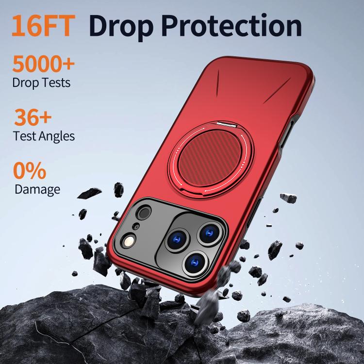 For iPhone 17 Pro Kalebol Magnetic MagSafe Rotation Holder PC Phone Case(Red) - iPhone 17 Pro Cases by Kalebol | Online Shopping UK | buy2fix
