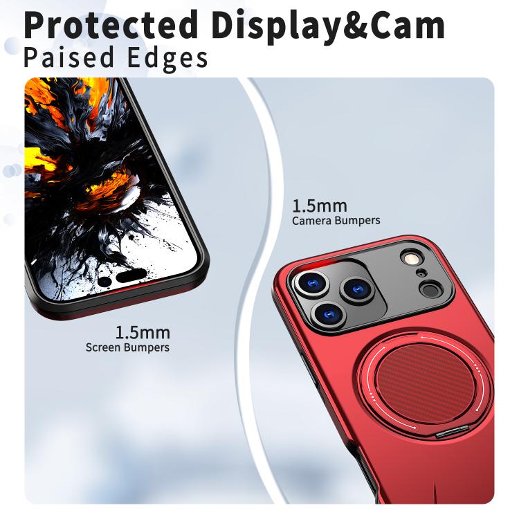 For iPhone 17 Pro Kalebol Magnetic MagSafe Rotation Holder PC Phone Case(Red) - iPhone 17 Pro Cases by Kalebol | Online Shopping UK | buy2fix