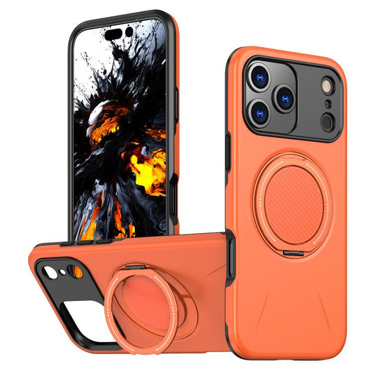 For iPhone 17 Pro Kalebol Magnetic MagSafe Rotation Holder PC Phone Case(Orange) - iPhone 17 Pro Cases by Kalebol | Online Shopping UK | buy2fix