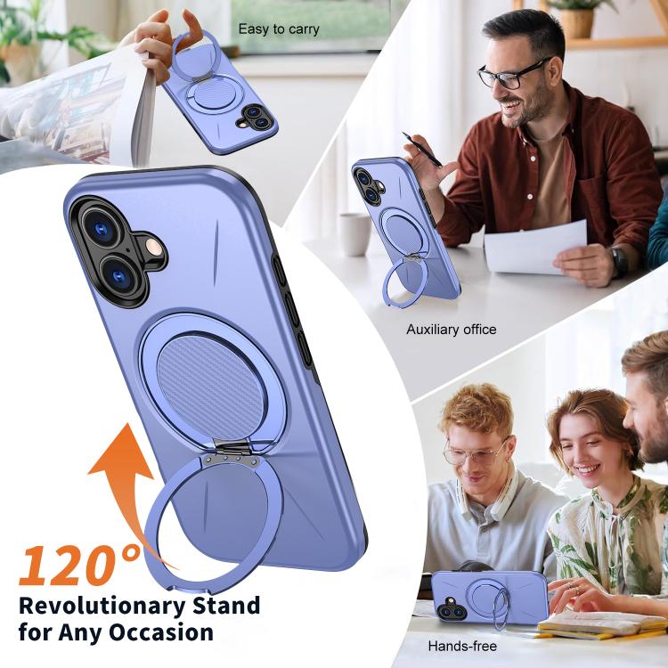 For iPhone 17 Kalebol Magnetic MagSafe Rotation Holder PC Phone Case(Lilac) - iPhone 17 Cases by Kalebol | Online Shopping UK | buy2fix