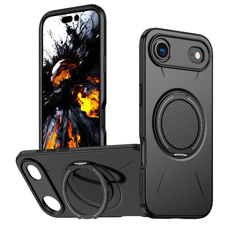 For iPhone 17 Air Kalebol Magnetic MagSafe Rotation Holder PC Phone Case(Black) - iPhone 17 Air Cases by Kalebol | Online Shopping UK | buy2fix