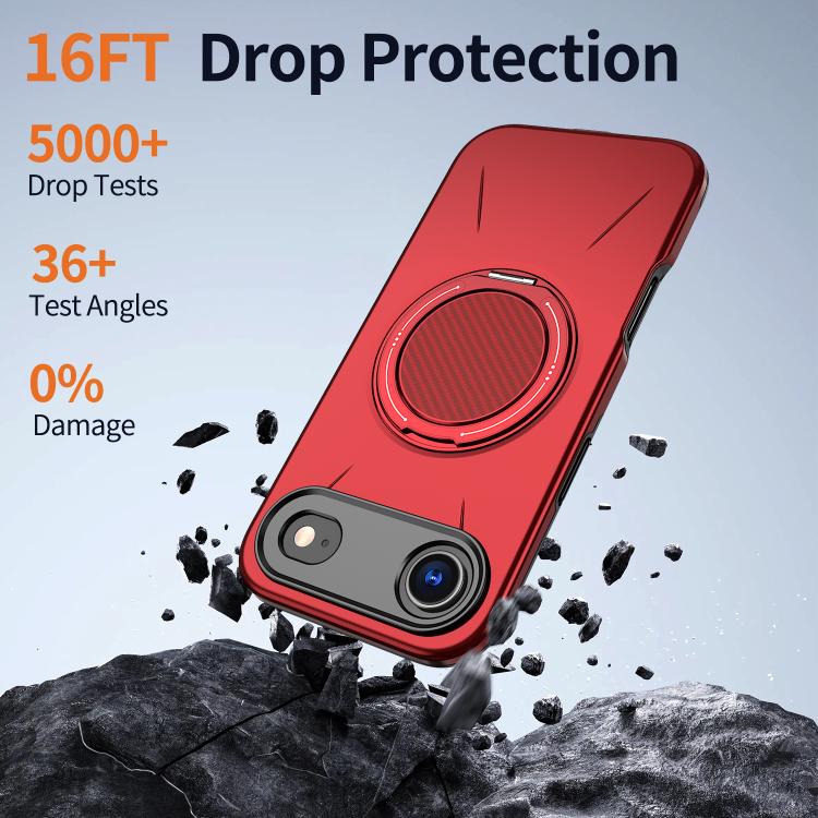 For iPhone Air Kalebol Magnetic MagSafe Rotation Holder PC Phone Case(Red) - iPhone Air Cases by Kalebol | Online Shopping UK | buy2fix