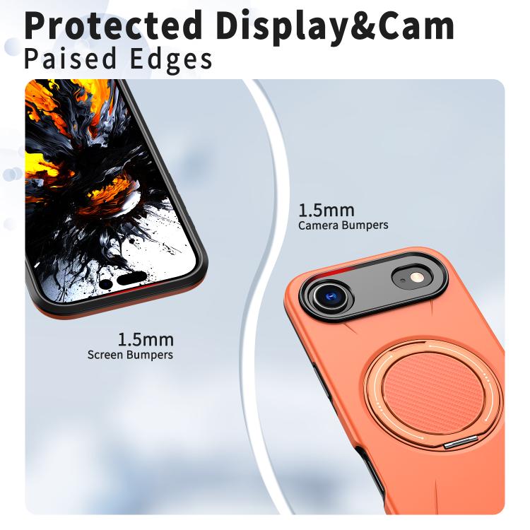 For iPhone 17 Air Kalebol Magnetic MagSafe Rotation Holder PC Phone Case(Orange) - iPhone 17 Air Cases by Kalebol | Online Shopping UK | buy2fix
