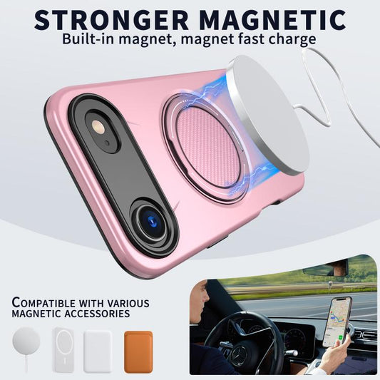 For iPhone 17 Air Kalebol Magnetic MagSafe Rotation Holder PC Phone Case(Pink) - iPhone 17 Air Cases by Kalebol | Online Shopping UK | buy2fix
