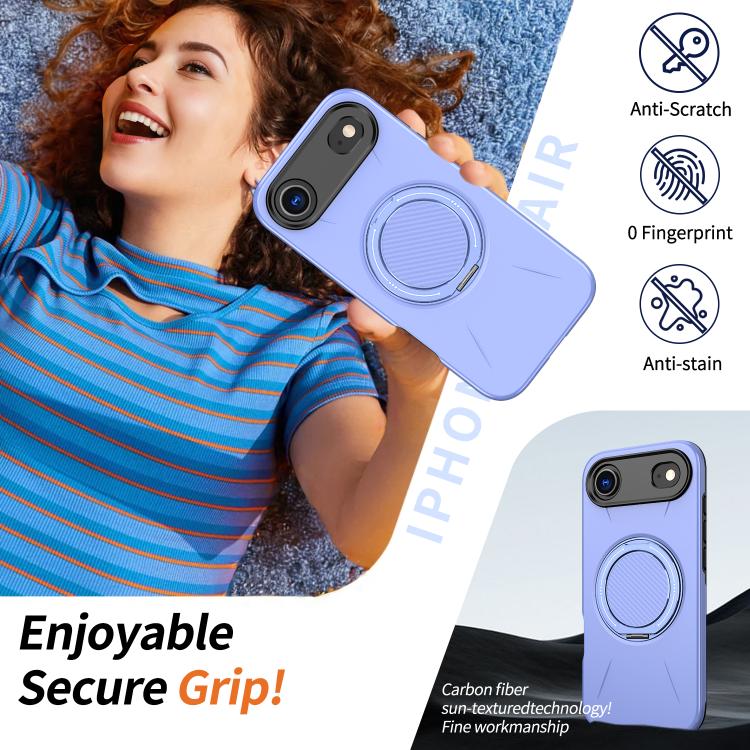 For iPhone 17 Air Kalebol Magnetic MagSafe Rotation Holder PC Phone Case(Lilac) - iPhone 17 Air Cases by Kalebol | Online Shopping UK | buy2fix