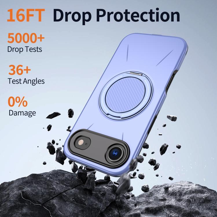 For iPhone 17 Air Kalebol Magnetic MagSafe Rotation Holder PC Phone Case(Lilac) - iPhone 17 Air Cases by Kalebol | Online Shopping UK | buy2fix