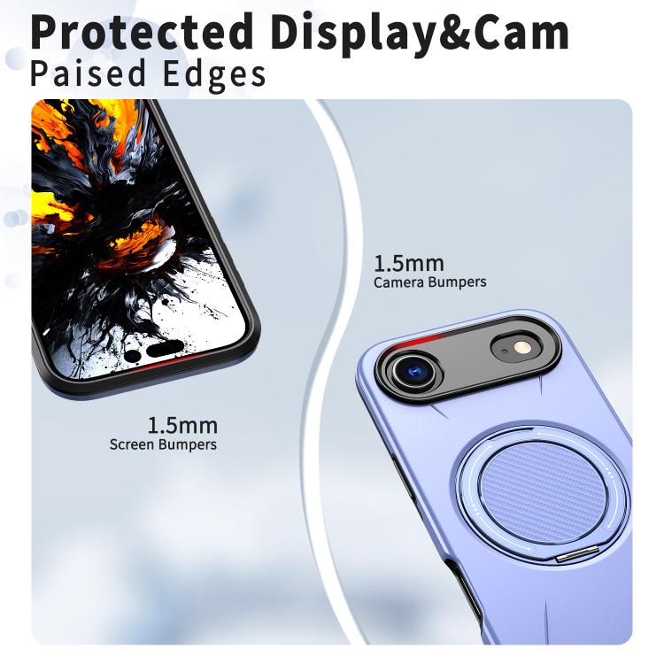 For iPhone 17 Air Kalebol Magnetic MagSafe Rotation Holder PC Phone Case(Lilac) - iPhone 17 Air Cases by Kalebol | Online Shopping UK | buy2fix