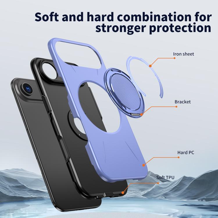For iPhone 17 Air Kalebol Magnetic MagSafe Rotation Holder PC Phone Case(Lilac) - iPhone 17 Air Cases by Kalebol | Online Shopping UK | buy2fix