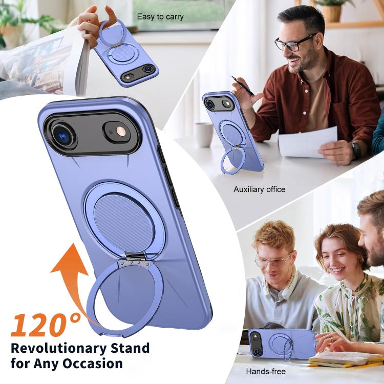 For iPhone 17 Air Kalebol Magnetic MagSafe Rotation Holder PC Phone Case(Lilac) - iPhone 17 Air Cases by Kalebol | Online Shopping UK | buy2fix