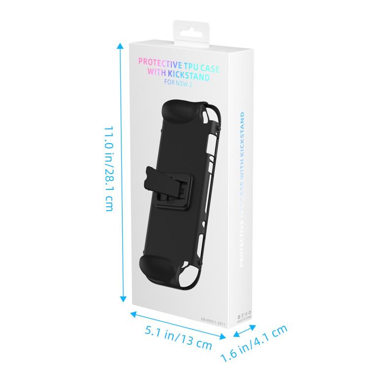 For Nintendo Switch 2 Game Game Console TPU Protective Case with Back Support(Black) - Cases by buy2fix | Online Shopping UK | buy2fix