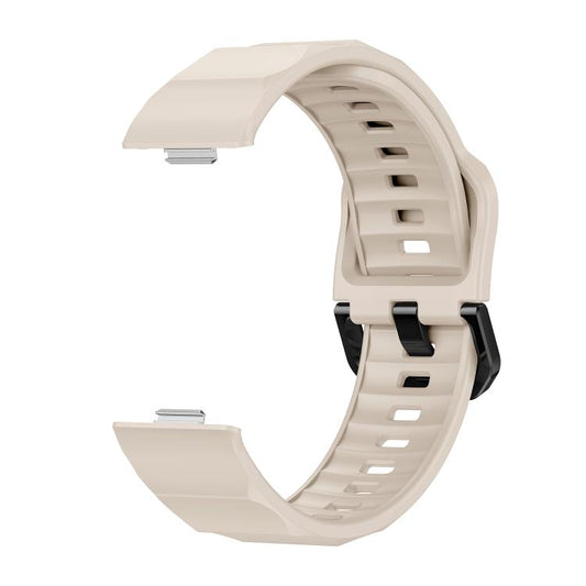 For Huawei Watch Fit3 / Fit4 / Fit4 Pro Wave Black Buckle Silicone Watch Band(Starlight) - Watch Bands by buy2fix | Online Shopping UK | buy2fix