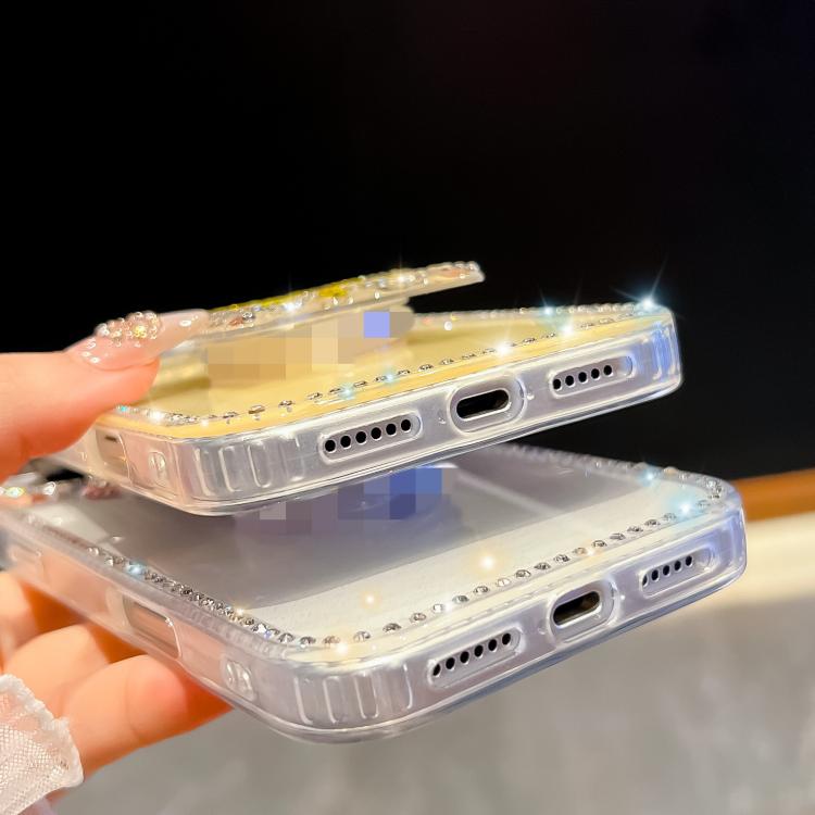 For iPhone Air Diamond Glitter Butterfly Holder Phone Case(Transparent Stars) - iPhone Air Cases by buy2fix | Online Shopping UK | buy2fix