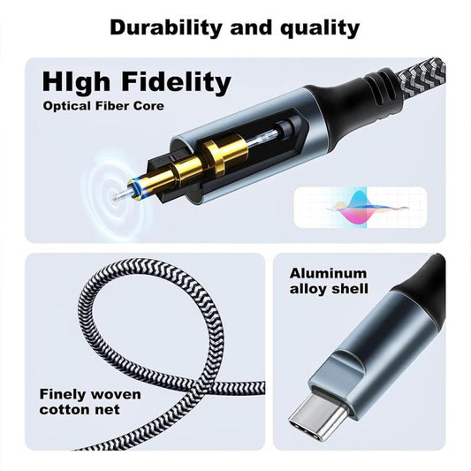 4.5m JUNSUNMAY Male USB Type-C to Male Toslink Optical Audio SPDIF Cable - USB Cable by JUNSUNMAY | Online Shopping UK | buy2fix