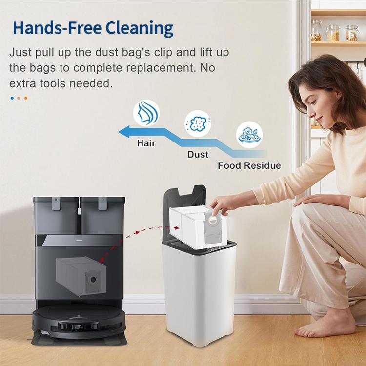 JUNSUNMAY 6pcs Sweeping Robot Non-woven Fabrics Dust Bag for Ecovacs Deebot T50 Pro / T50 Max / T50 Omni - For ECOVACS Accessories by JUNSUNMAY | Online Shopping UK | buy2fix