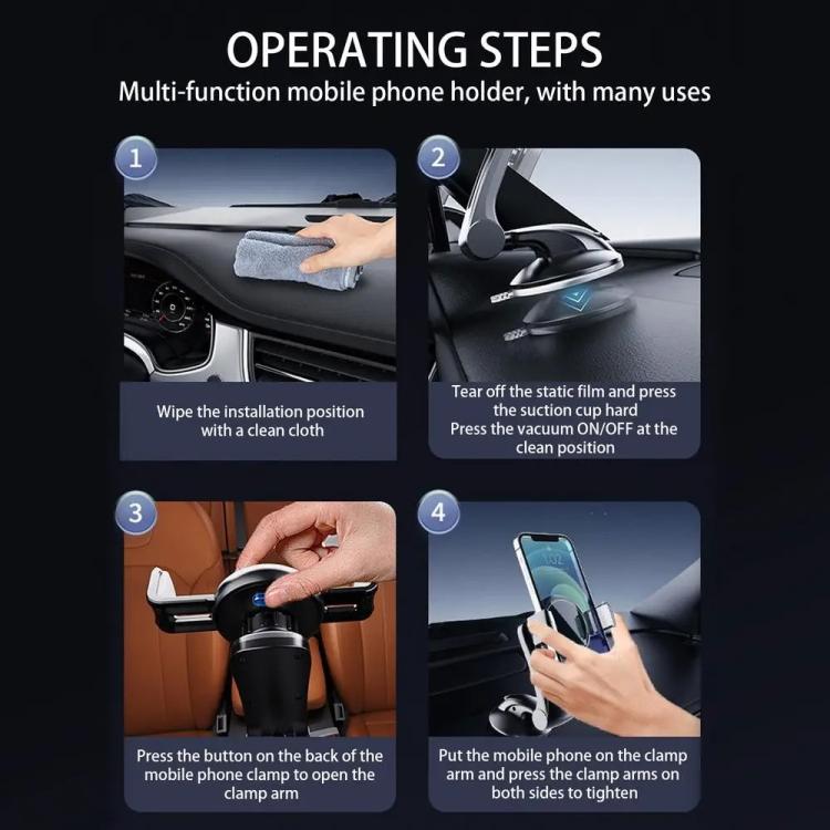 X253 Dashboard Suction Cup Holder Multifunctional 360 Degree Rotating Car Phone Mount - Universal Car Holders by buy2fix | Online Shopping UK | buy2fix