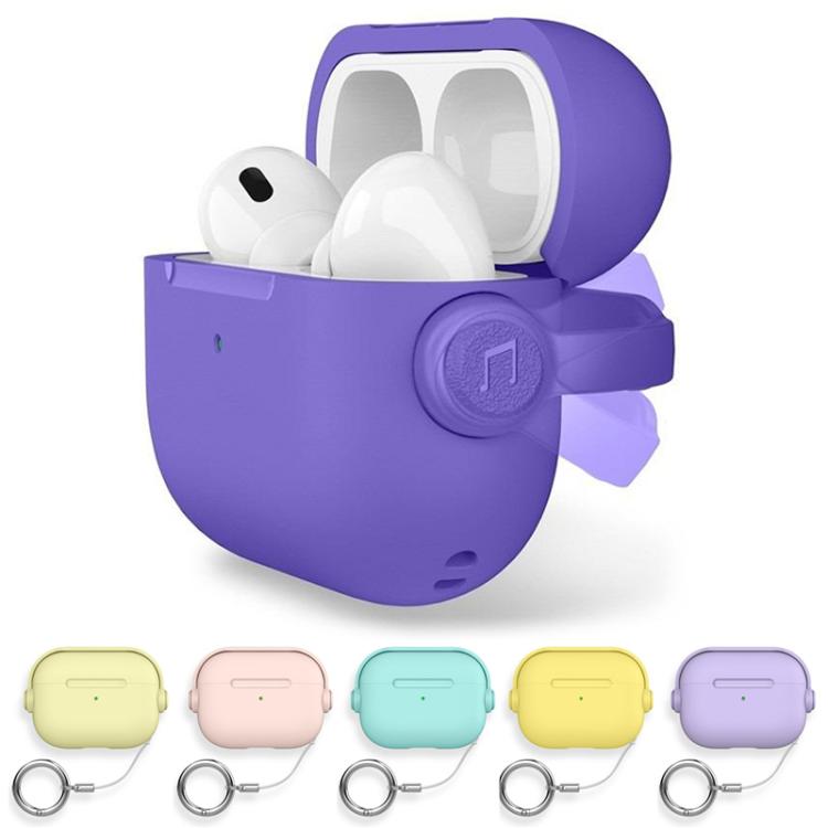 For AirPods Pro 3 Lock TPU Hybrid PC Earphone Protective Cover with Ring Rope(Wheat Straw Yellow) - For AirPods Pro 3 by buy2fix | Online Shopping UK | buy2fix