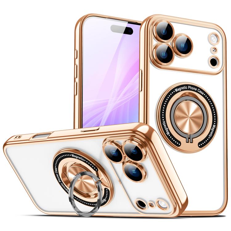 For iPhone 17 Pro Max Colorful 360 Invisible Ring MagSafe Phone Case(Gold) - iPhone 17 Pro Max Cases by buy2fix | Online Shopping UK | buy2fix