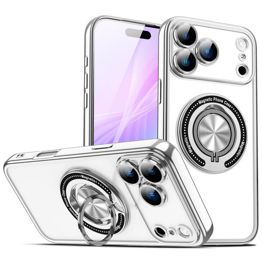 For iPhone 17 Pro Max Colorful 360 Invisible Ring MagSafe Phone Case(Silver) - iPhone 17 Pro Max Cases by buy2fix | Online Shopping UK | buy2fix