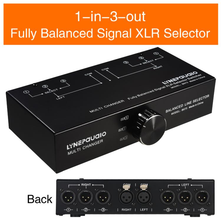 B073 1 Input 3 Output Fully Balanced Signal Selector 3-Channel Balanced Line Selector, No Need For External Power Supply Lossless Switching - by buy2fix | Online Shopping UK | buy2fix