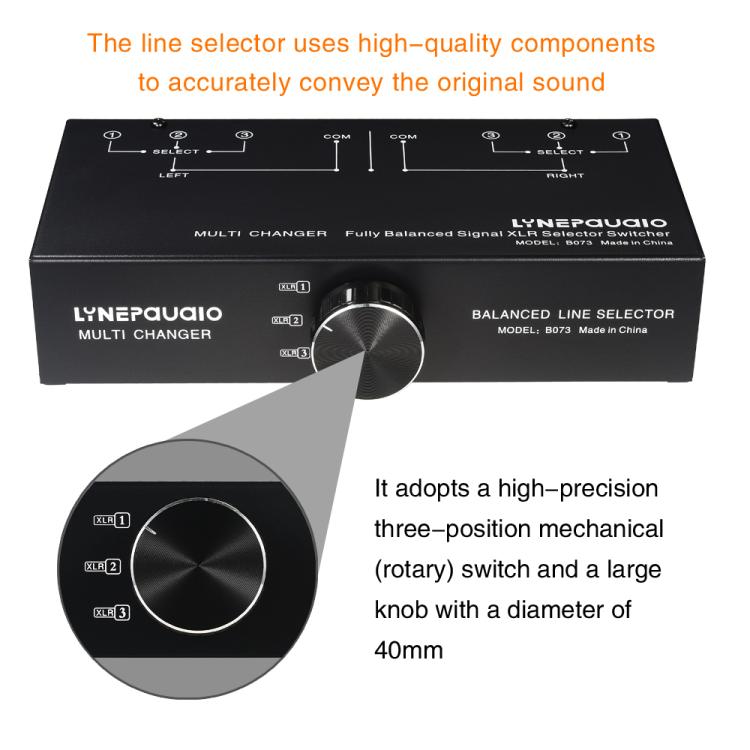 B073 1 Input 3 Output Fully Balanced Signal Selector 3-Channel Balanced Line Selector, No Need For External Power Supply Lossless Switching - by buy2fix | Online Shopping UK | buy2fix