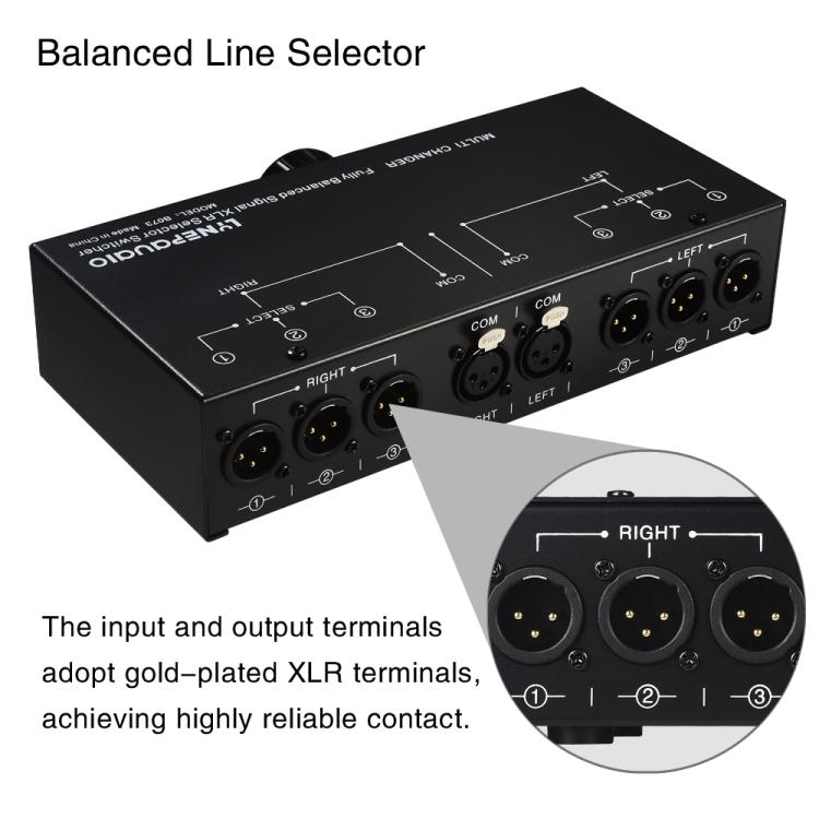 B073 1 Input 3 Output Fully Balanced Signal Selector 3-Channel Balanced Line Selector, No Need For External Power Supply Lossless Switching - by buy2fix | Online Shopping UK | buy2fix