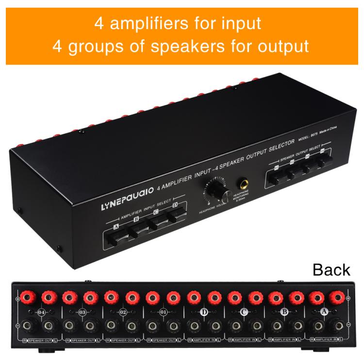 B075 4 Input 4 Ooutput Power Amplifier Speaker Selector Switcher, 300W Sound Quality Per Channel No Loss - by buy2fix | Online Shopping UK | buy2fix