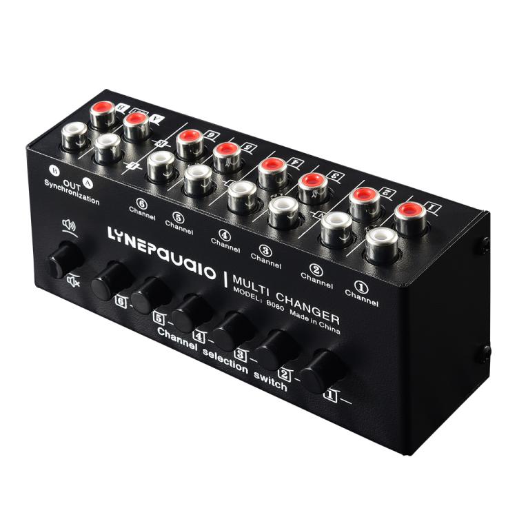 B080 6 Input 2 Output Audio Signal Selector Audio Switcher, 2-Channel Synchronous Output RCA Interface - by buy2fix | Online Shopping UK | buy2fix