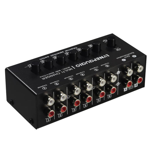 B080 6 Input 2 Output Audio Signal Selector Audio Switcher, 2-Channel Synchronous Output RCA Interface - by buy2fix | Online Shopping UK | buy2fix