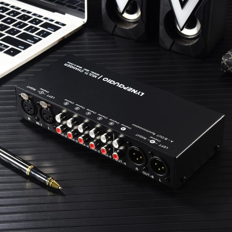 B081 6 Input 3 Outupt Audio Signal Selector Switcher Multi-channel Switcher, Fully Balanced Passive Front Active Speaker Volume Controller RCA Selector - by buy2fix | Online Shopping UK | buy2fix