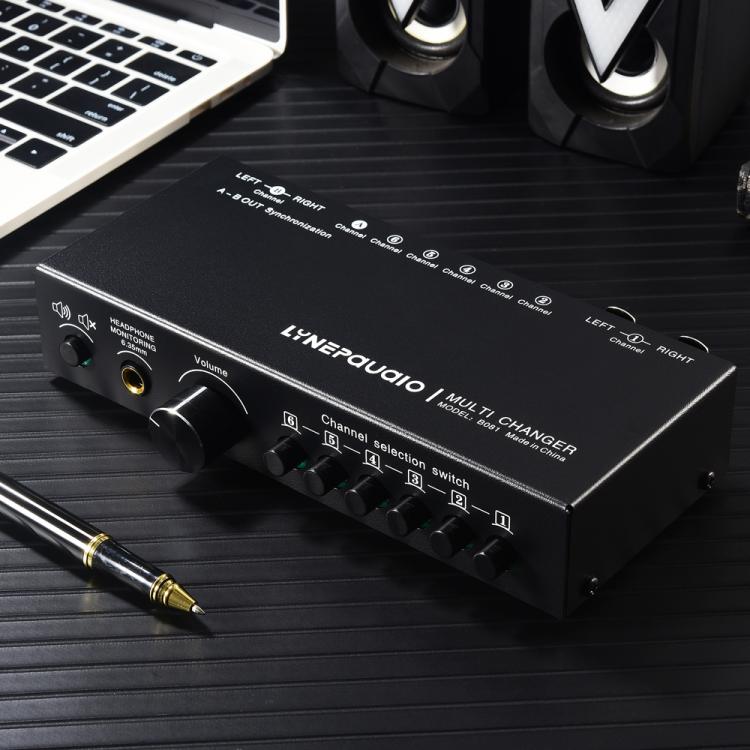 B081 6 Input 3 Outupt Audio Signal Selector Switcher Multi-channel Switcher, Fully Balanced Passive Front Active Speaker Volume Controller RCA Selector - by buy2fix | Online Shopping UK | buy2fix
