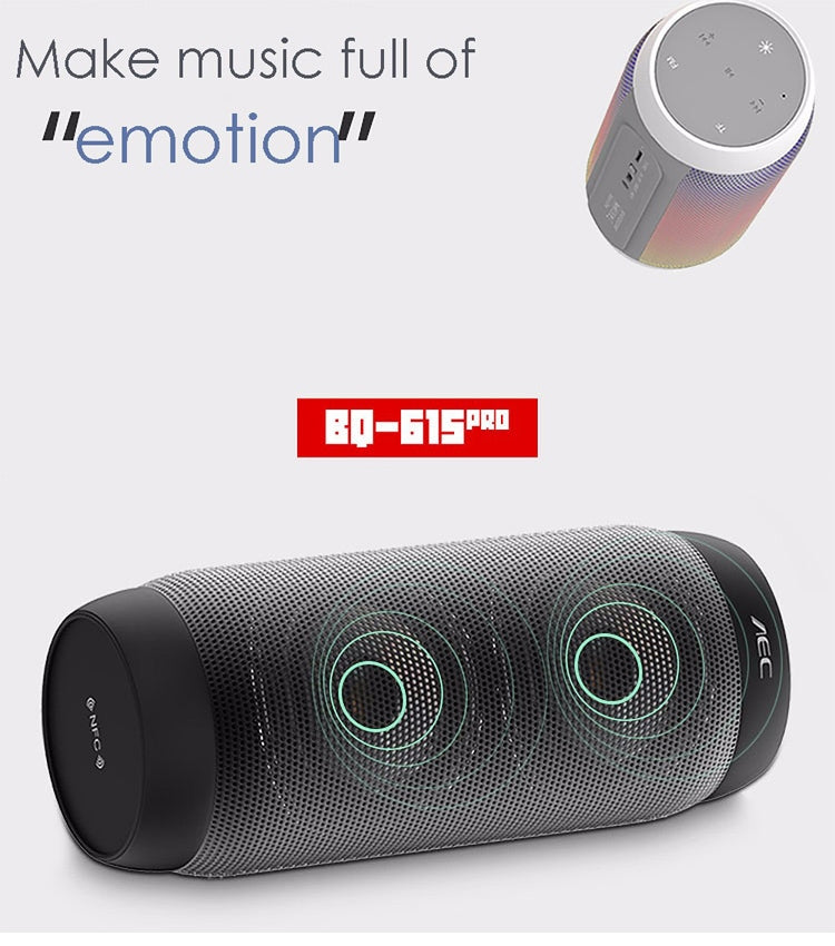 AEC BQ615 PRO Colorful LED Wireless HiFi Stereo Speaker, Combines Bluetooth + TF card player + FM radio + AUX + NFC - Desktop Speaker by AEC | Online Shopping UK | buy2fix