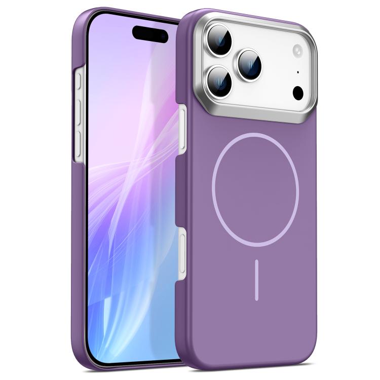 For iPhone 17 Pro Max Gold Armor PC Thin Circle MagSafe Shockproof Phone Case(Purple) - iPhone 17 Pro Max Cases by buy2fix | Online Shopping UK | buy2fix