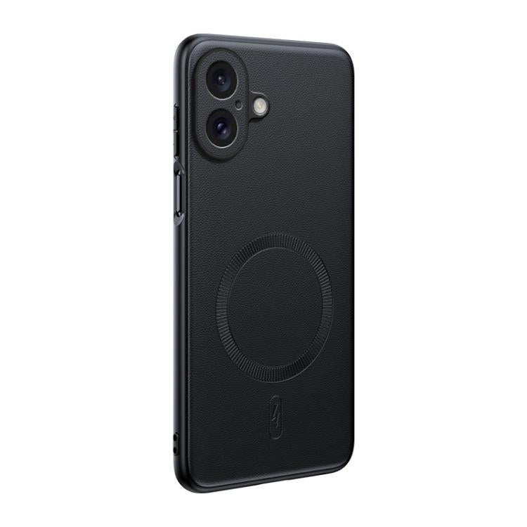 For iPhone 17 Plain Leather MagSafe Shockproof Phone Case(Black) - iPhone 17 Cases by buy2fix | Online Shopping UK | buy2fix