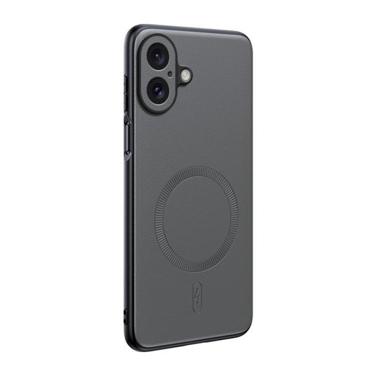 For iPhone 17 Plain Leather MagSafe Shockproof Phone Case(Gray) - iPhone 17 Cases by buy2fix | Online Shopping UK | buy2fix