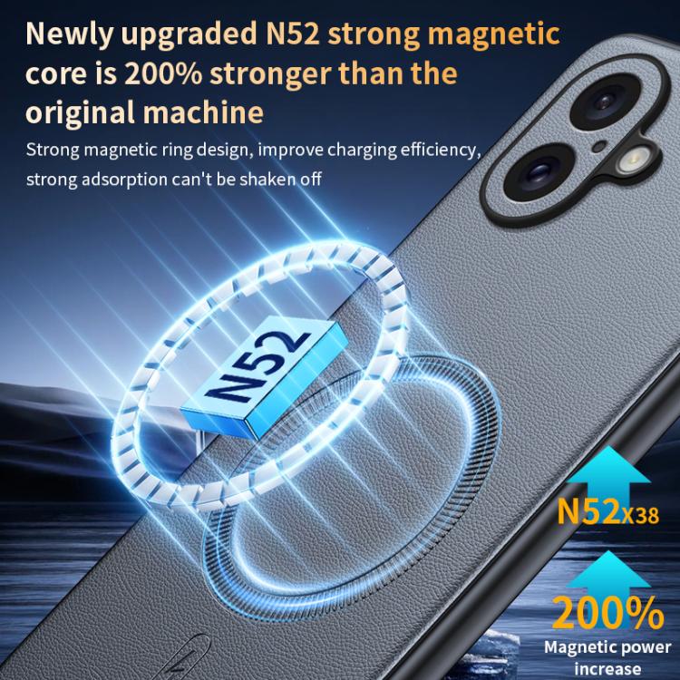 For iPhone 17 Plain Leather MagSafe Shockproof Phone Case(Gray) - iPhone 17 Cases by buy2fix | Online Shopping UK | buy2fix